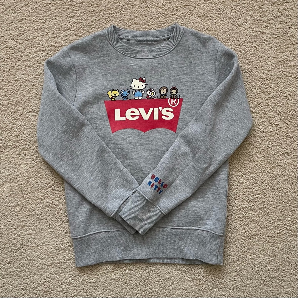 ⛔️Levi’s x Hello Kitty Sweatshirt | Girls Size Small | Gray
